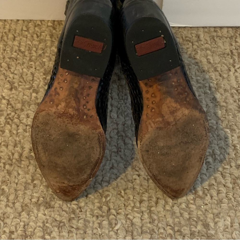 Men's Black Leather Cowboy Boots by Rio Grande, Size 12 - Picture 6 of 11